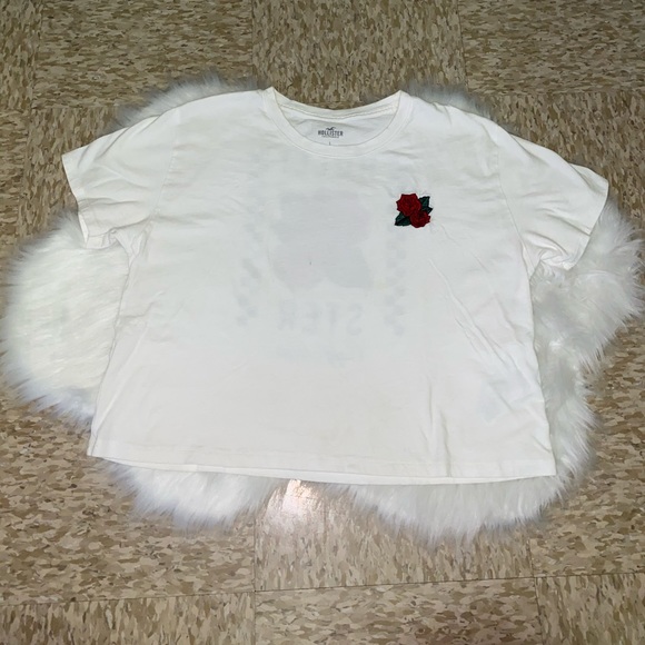 White Hollister checkered print crop top shirt - Picture 2 of 3